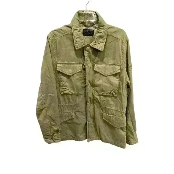 Abercrombie And Fitch Men's Medium Military Utility Jacket Light Green - Picture 1 of 4